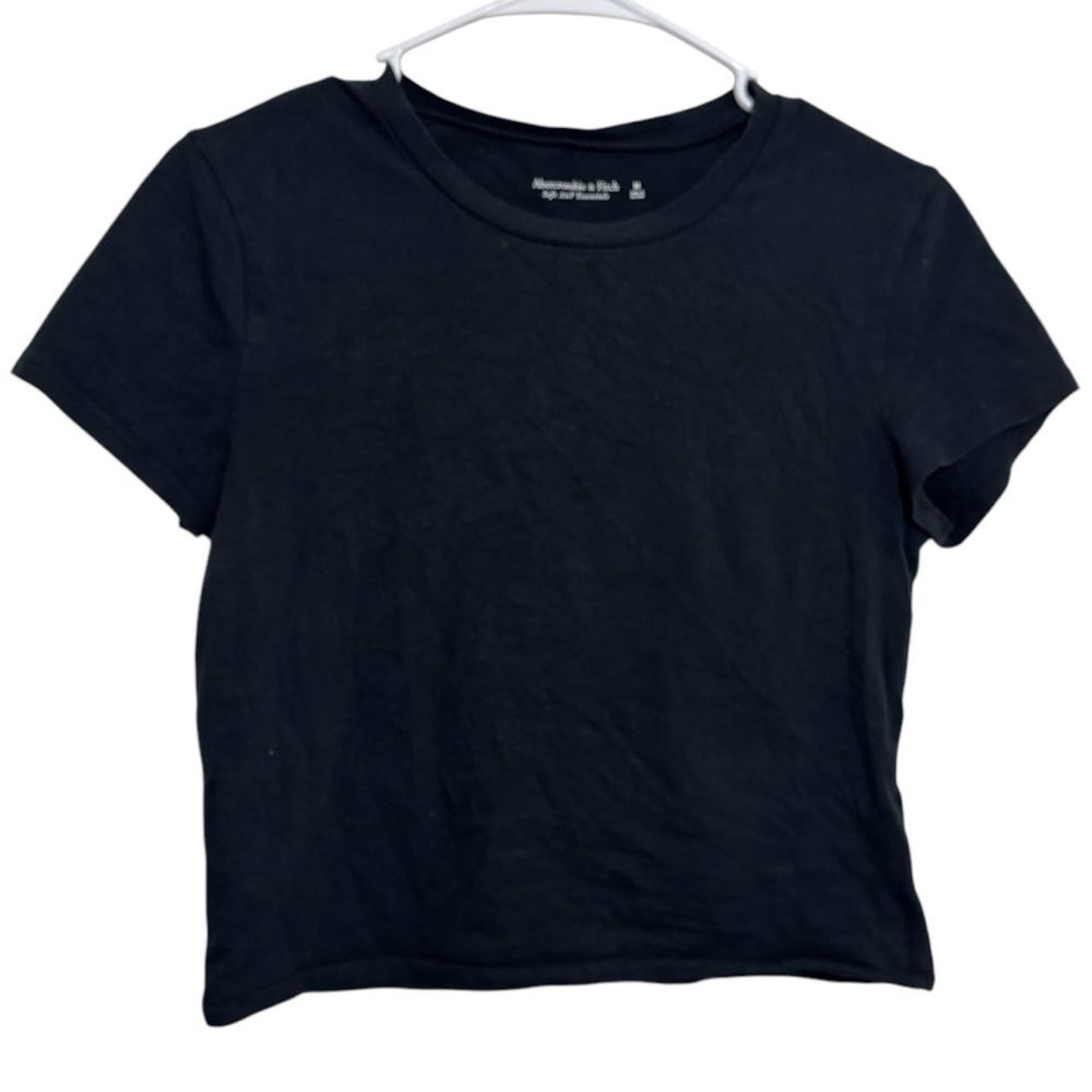 Abercrombie & Fitch Black Cap Sleeve Crop Top